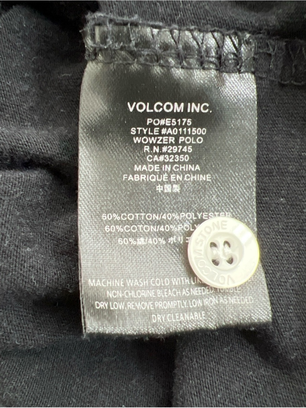 Volcom Black Short-Sleeve Polo - Picture 4 of 9